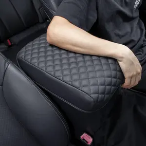 Center Console Armrest Cover for Toyota 4Runner 2010-2024 Premium PU Leather Cushion Protector Black Truck Accessories