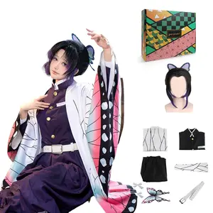Adult Anime Cosplay Kimono Set with Wig, Perfect for Cosplay, Halloween and Comic Cons, Asian Size Order Size up Geometric Shinobu