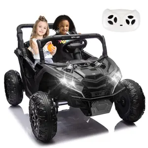 24V Two-Seater Kids Ride On UTV W/Parents Remote Control,Four-Wheel Suspension,Slow Start,Large wheel design,Anti-collision bar,Storage space,Music,USB,Bluetooth,Volume control,LED lights for Kids 3+.