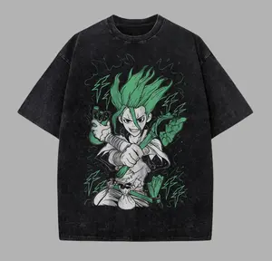 Senku Ishigami Shirt, Dr. Stone Senku Ishigami Anime Graphic Tee, Manga Science Fighter T-Shirt, Green Lightning Art Shirt, Japanese Anime Unisex Cotton Crewneck T-Shirt Menswear Womenswear Streetwear Top