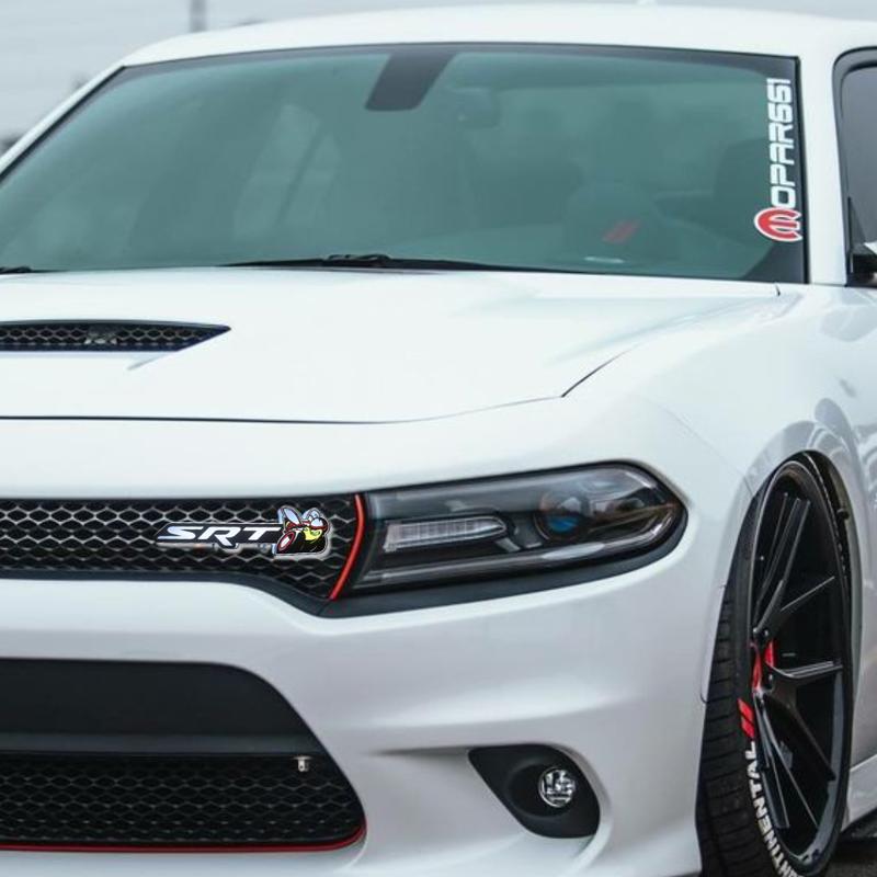 AutoJeweler Dodge SRT Scat Bee LED Grille Emblem, Color Version (RGB Flow-Series) - Dual Control Bluetooth App & Remote Included