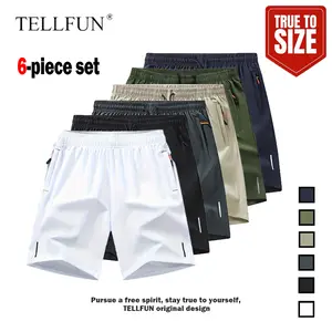 6-Pack Men's Quick-Dry Athletic Shorts Fashionable Versatile Outdoor Casual Shorts