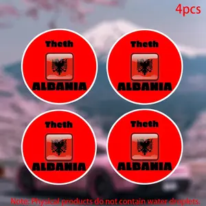 Albania Stickers Set, Durable Vinyl Adhesive for Car Doors Windows Laptops Furniture Bumpers, 4pcs Decorative Decals