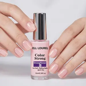 ELL LOUREL 10ml Nude Pink Nail Strengthener: Repairs peeling, quick-drying, no curing required, strong and chip-resistant—perfect for commuters.