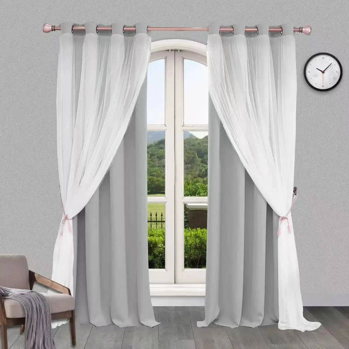 Minimalist Blackout Curtains, Easy Install No-Drill Design, Full Light Blocking Drapes for Bedroom Living Room Sleep Space