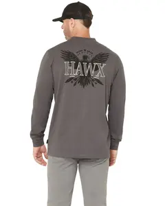 Hawx Men's Men'S Hawk Logo Long Sleeve Graphic Work T-Shirt - Hxfa25k9-Ch