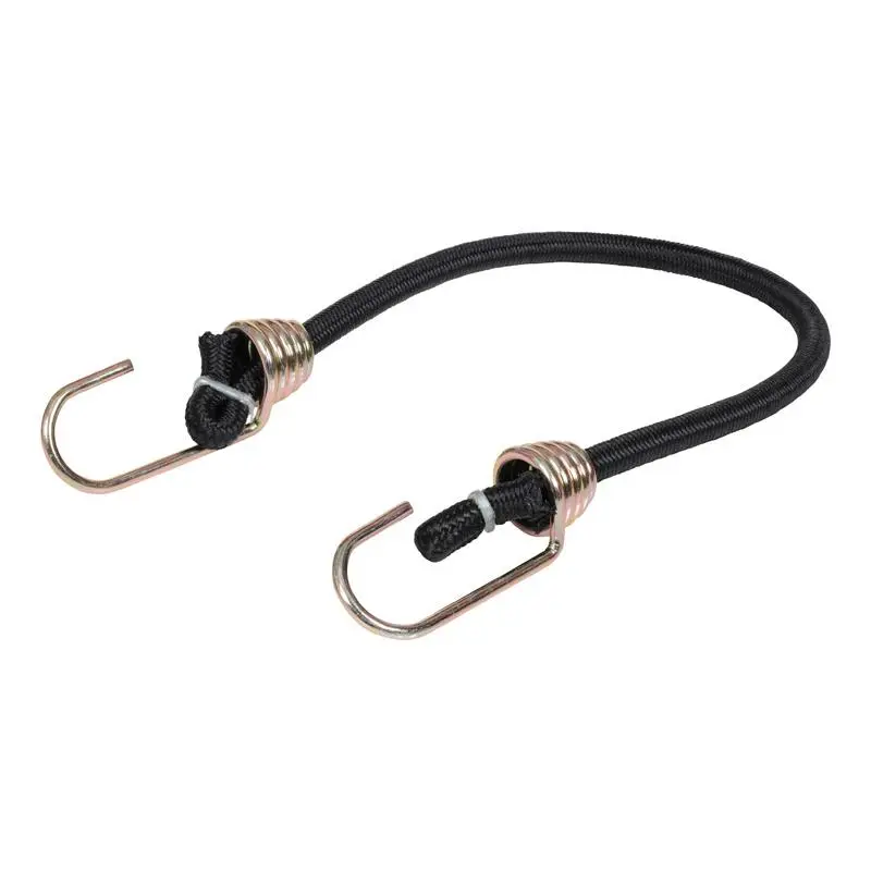 212 MAIN Keeper 8865826 Heavy-Duty Black Bungee Cord with Hook Ends, 18 in x 0.374 in, Weatherproof, UV-Protected, Case of 10