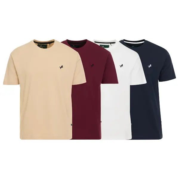 4 Pack Tiger Wolf Men's Classic Short Sleeve T-shirt 100% Cotton Tee Casual Fashion Top
