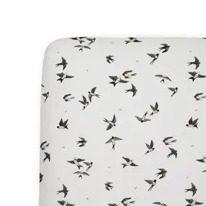 Organic Cotton Muslin Crib Sheet - Swallows