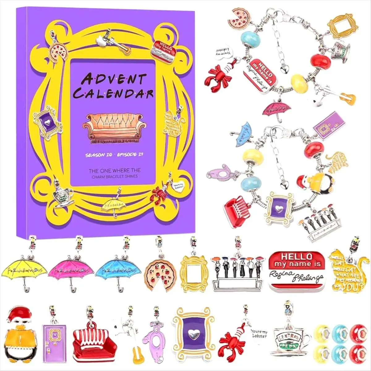 Advents Calendar DIY Christmas Charm Bracelet Christmas Countdown Calendar TV Show Xmas Gift for Women Girl
