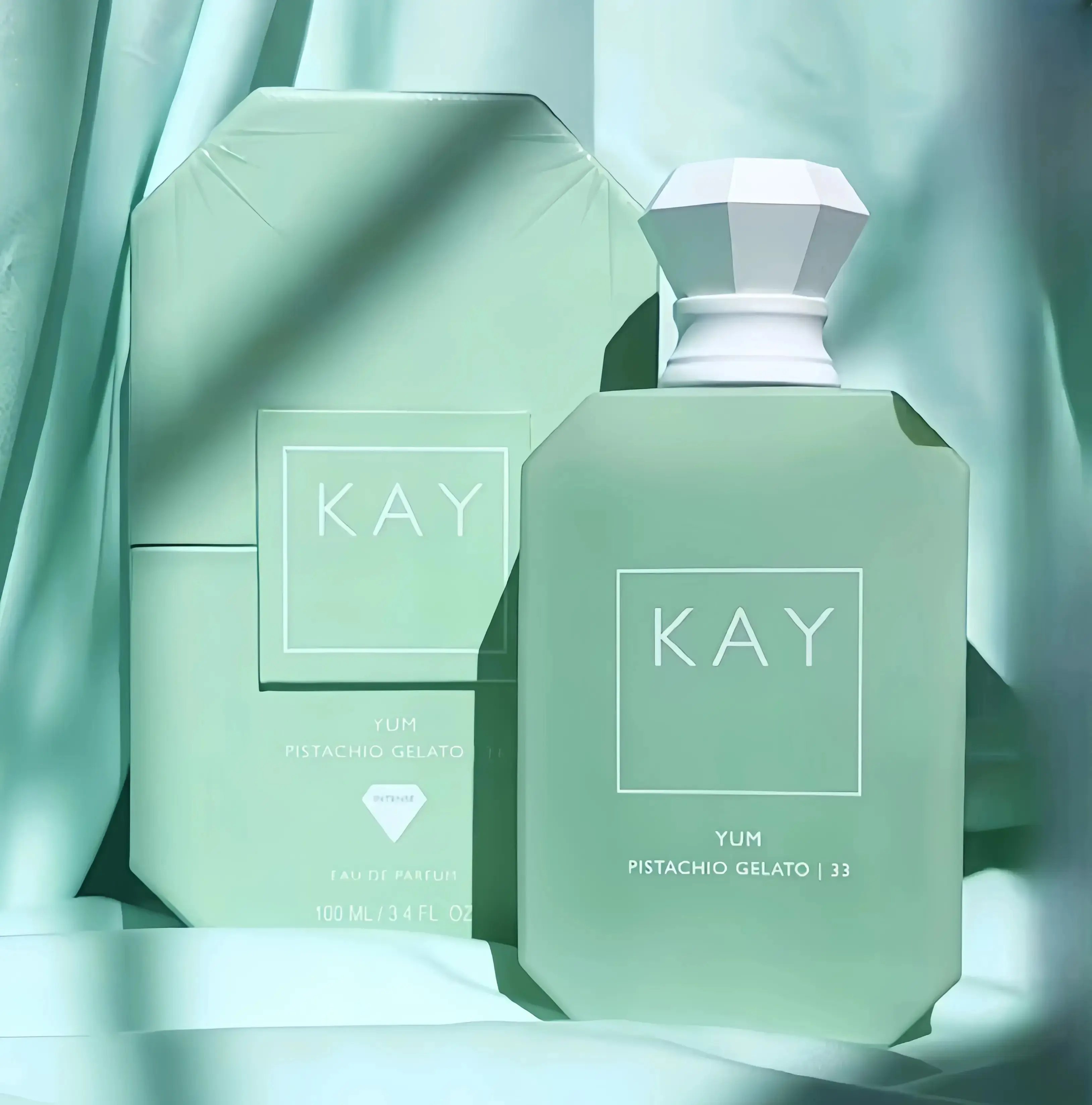 KAY Yum Pistachio Ice Cream 33 Unisex Eau de Parfum Spray 3.4 fl oz 100ml Long Lasting Sweet Creamy Gourmand Fragrance with Pistachio Ice Cream Marshmallow & Tonka Bean Perfect for Daily Wear Gift for Women and Men