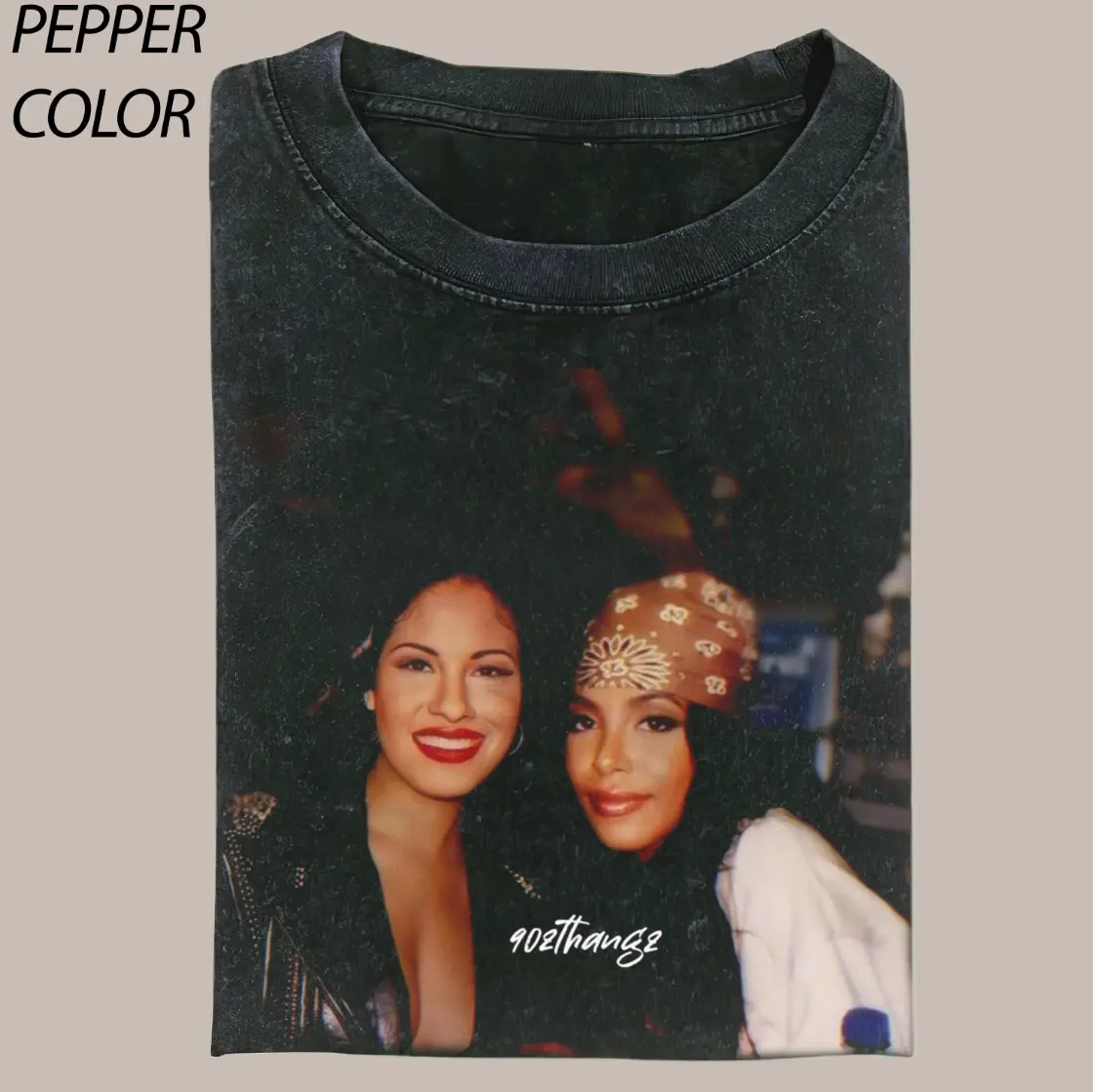 Vintage Selina With Aaliyah Classic Short Sleeve T-Shirt, Comfort Color 90s Bootleg Rap Tee Style, Aaliyah Sweatshirt Womenswear Top Streetwear