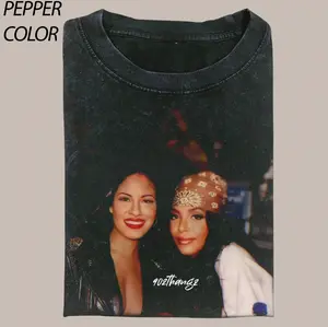 Vintage Selina With Aaliyah Classic Short Sleeve T-Shirt, Comfort Color 90s Bootleg Rap Tee Style, Aaliyah Sweatshirt Womenswear Top Streetwear