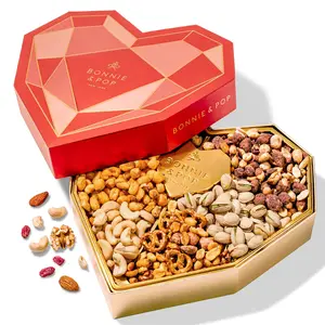 Mother's Day Gift Basket, Heart Box with Gourmet Nuts Assortment