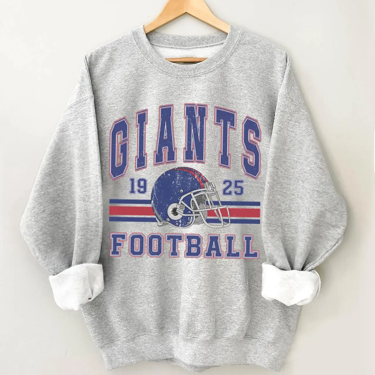 Vintage 90s Style Giant Football Sweatshirt, NY Football Sweatshirt, Unisex Gifts For Football Fan