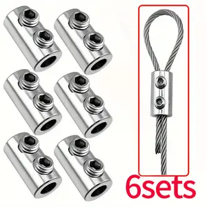 Adjustable Self-Locking Fastener, Stainless Steel Wire Rope Lock with Wrench, Dual Hole Fixing, Extendable Home Decor Lock, No Battery Required