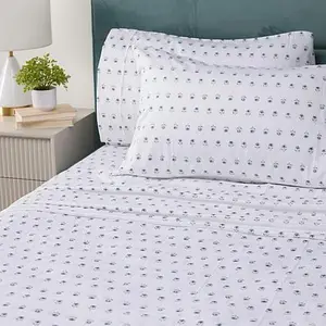 Farm to Home Organic Cotton Tencel Sheet Set - Floral Vintage Indigo