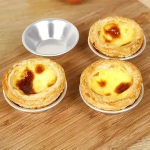 10pcs/set, Reusable Egg Tart Molds Aluminum Egg Tart Cups, Reusable Mini Tart Moulds, Baking Tools, Kitchen Gadgets, Kitchen Accessories, Household Items