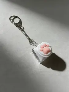 1pc Cute Cat Scratch Keycap Keychain, Stress Relief Press Toy, Relaxing Keyring Accessory, Fun and Unique Gift Idea