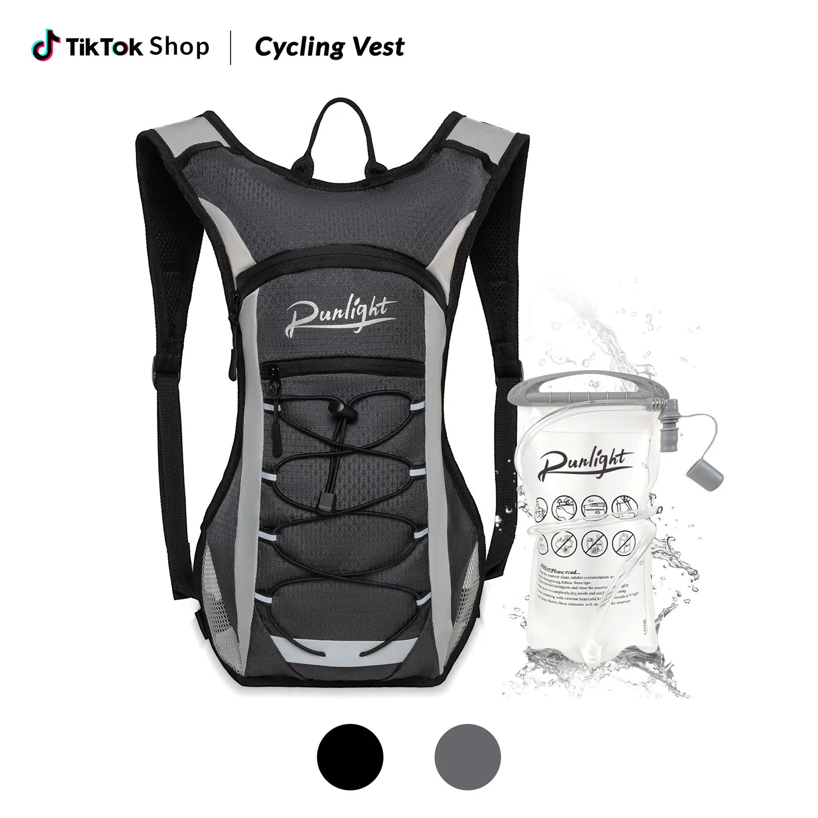 Running Hydration Vest Hydration Pack Backpack Hiking Backpack with 2L Water Bladder for Cycling Rave Climbing Camping Biking for Men Women
