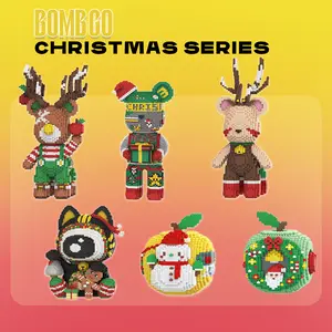 【BOMBGO】Christmas Bear Building Block,Christmas Bell Deer,Apple toy,Bear Toys,Birthday Gift,Christmas Gift,Educational Building Blocks,Trend Decoration,Cool Gifts,Brick,Family Bonding BlackFriday Christmas