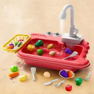 Mini Set Kids Water Circulation Kitchen Sink Toy with Fruitand Vegetable Accessories for Pretend Play EducationalToy for Toddlers 3 Plus Perfect Birthday or Christmas Giftreal cooking girl tiktokshopspringglowup