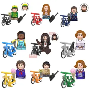 The Terrible Movie Upside Down Dustin Mike Lucas Will Eleven Model Building Blocks Enlighten Action Figure Toys For Children popular