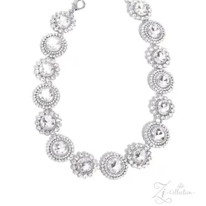 Sincere Zi Collection Necklace - Silver Tone Rhinestone Statement Necklace