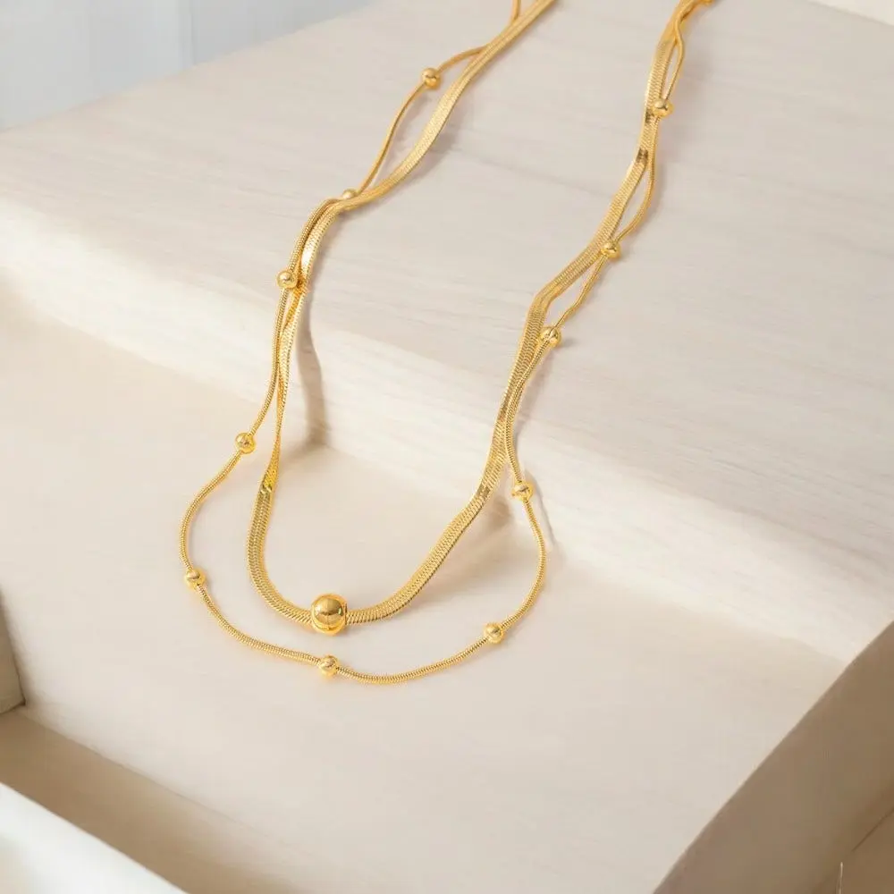 Golden Nuggets Necklaces - Gold Double Nekclace
