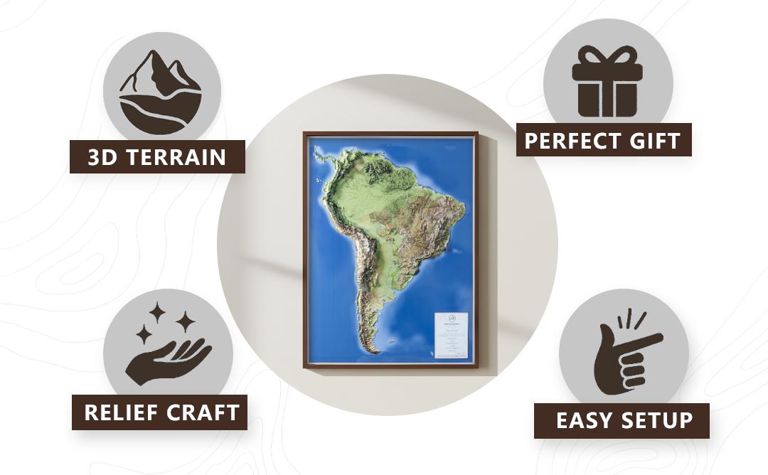 3D South America Map