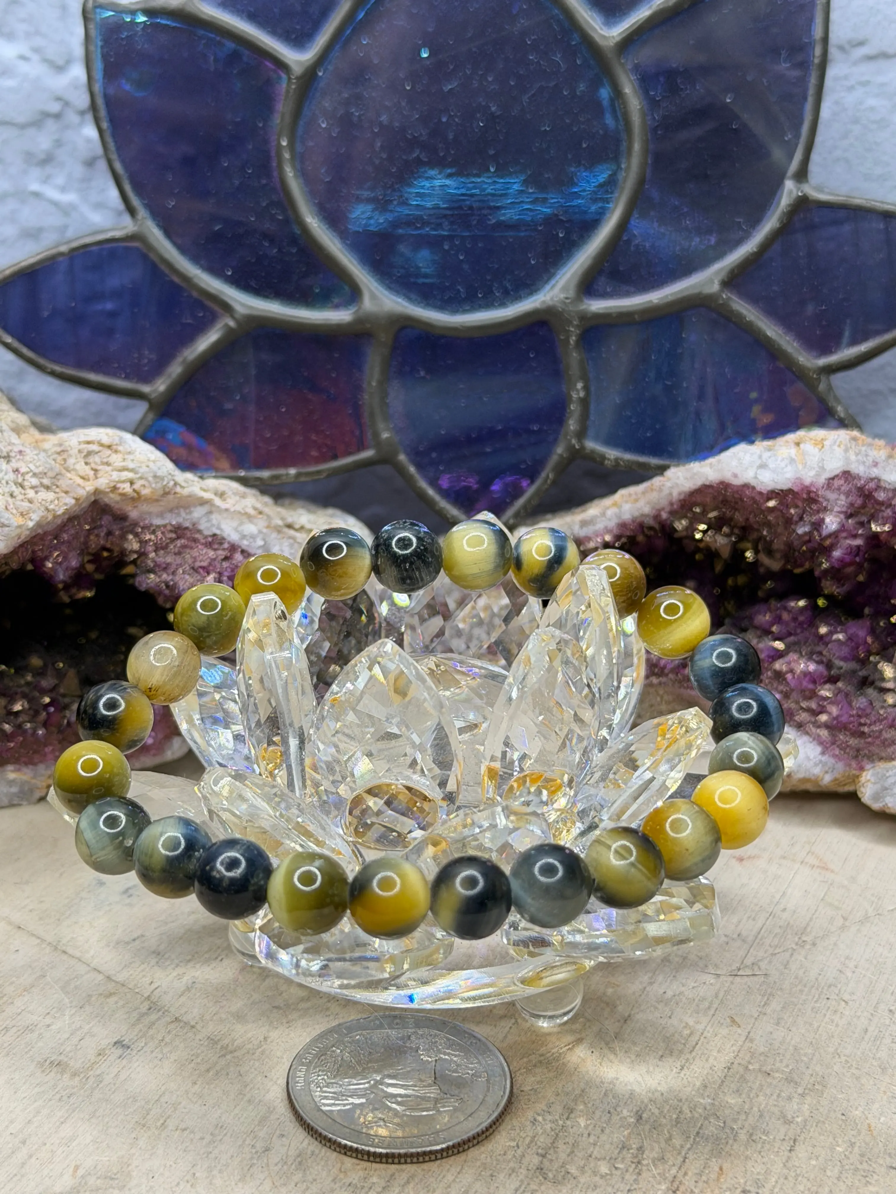 Enhanced Multicolor Tiger Eye Bracelets
