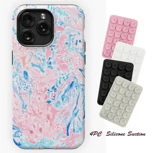Blue and Pink Warm Water Swirl iPhone Case 4PC Silicone Suction Phone Case Mount – Burga Girly Phone Case for iPhone 17, 16, 15, 14, 13, 12, 11, X, Samsung and other models.Makes a great holiday gift for friends or family.Cute Gift Idea