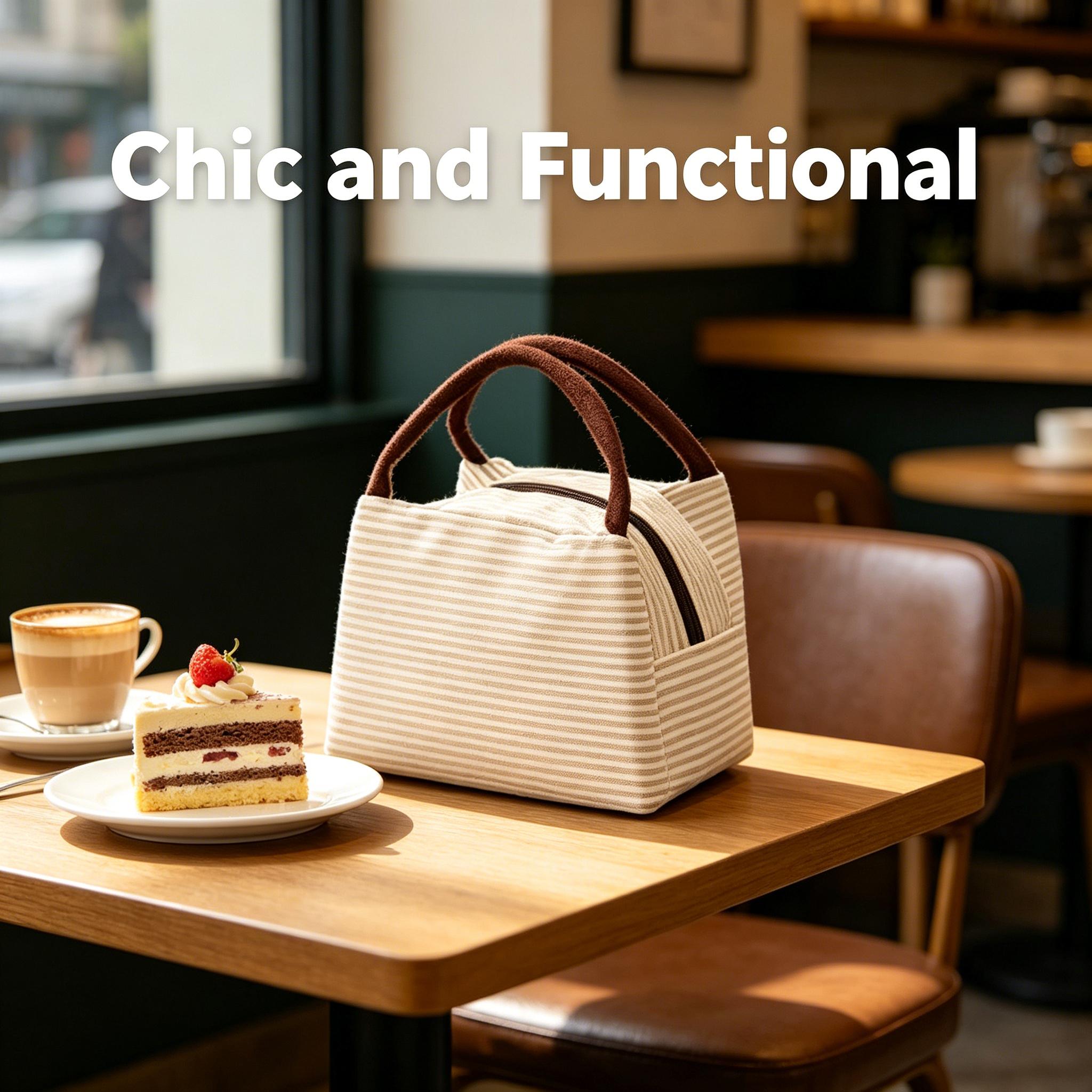 Portable insulated lunch bag, suitable for homemade meals, lightweight and reusable, ideal for everyday use Tableware