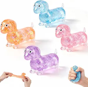 Glitter Puppy Squeeze Toy, Cute Stretchy Dog Fidget Toy for Kids, Party Favors, Classroom Rewards, Easter Basket Stuffers, 1PC,#SummerWins #DealsForYouDays