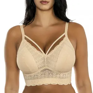 PARFAIT Mia Lace P5951 Womenswear Full Busted Sexy Removable and Lightly Foam Padded Longline Lace Wire-free Comfortable Everyday Bralette Bra Fabric Nylon