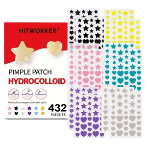 432 Pcs Star Heart Acne Stickers Pimple Patch, High-Quality Emergency Kit, Invisible Hydrogel Absorbs Pus Quickly, Reduces Swelling, Cute Star Design