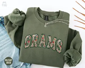 Floral Grams Sweatshirt, Christmas Grams Gifts, Grandma Birthday Gift, Mothers Day Gift For Grams Crewneck