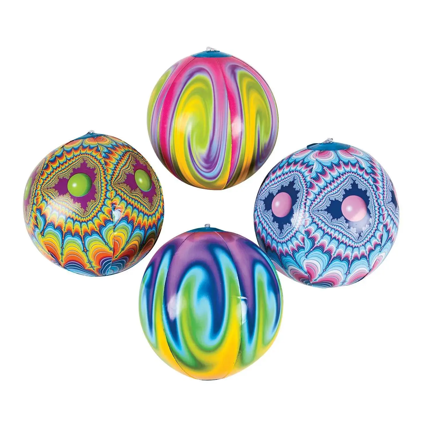 Inflatable 9" Tie-Dye Medium Beach Balls - 12 Pc.
