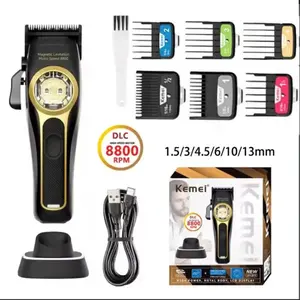 Kemei Hair Trimmer Professional Hair Clipper Rock Motor Hair Styler Km-2373, Cordless Hair Clippers, Men's Bottom Hair Cutting Tool, Lithium-Ion Battery, USB Rechargeable Clipper