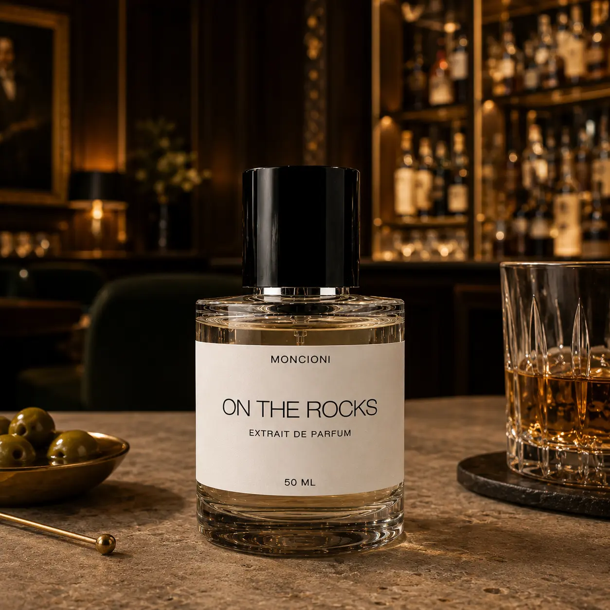 Moncioni On the Rocks Extrait de Parfum - Unisex Luxury Fragrance with Rum, Toba*co, Saffron Notes - Long-Lasting Designer-Inspired Niche Perfume Gift