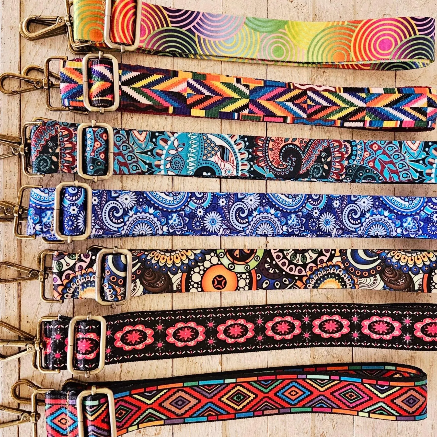 Vibrant Adjustable Jacquard Bag Strap with Premium Hardware