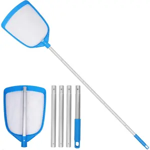 Pool Leaf Skimmer Net Ultra Fine Mesh with  Poles 5 Sections 6  Swimming Pool Cleaning Net Leaf Catcher for Above Ground Pools Inground Pools