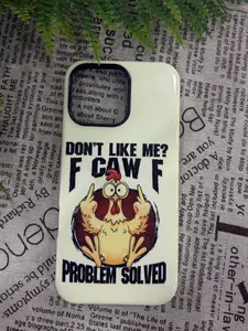 Funny Chicken Phone Case 2025, Don’t Like Me F Caw F Meme Cover, Problem Solved Humor Case, Shockproof Protective Case for iPhone