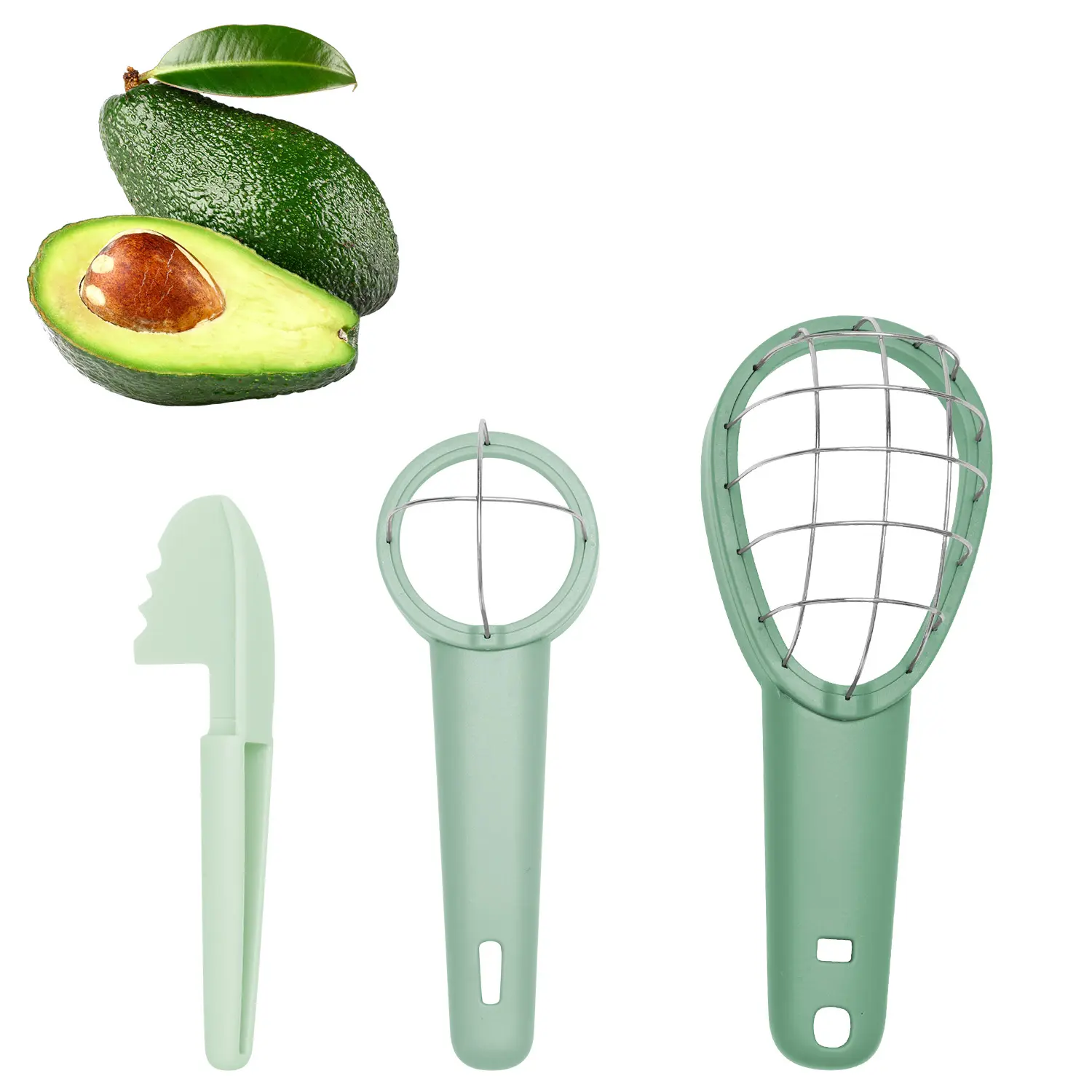 1set Portable Avocado Cutter Tool Avocado Slicer Peeler Kiwifruit Cuber Kitchen Gadget for Effortless Fruit Separation and Quick Cutting