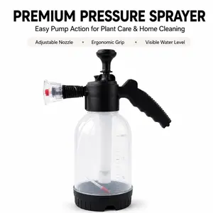 1L Handheld Pressure Sprayer, Adjustable Nozzle Pump Spray Bottle for Plant Care, Garden Watering, Home and Car Cleaning