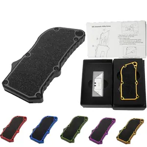 Box Cutter Pocket Knife, Utility Knife Retractable,EDC Auto Box Cutters Heavy Duty Cardboard Cutter, Razor Blade Boxcutters Box Cutter Folding Knife, With 5pcs Spare Blades