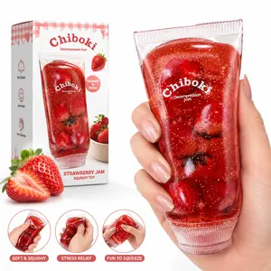 PopBuild Strawberry Jam Squishy Toy | Soft & Squeezable Stress Relief Toy | Fun Decompression & Relaxation for Kids and Adults