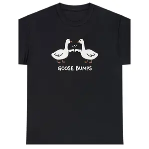 Funny Goose Bumps T-Shirt With Ironic Meme Humor For Geese Lovers Soft Comfortable Round Neck Design
