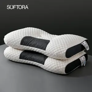 Cervical Massage Pillow-- Ingeniously designed with ergonomics, fits closely to the neck to provide sleep support, and is paired with a detachable knitted fabric, "Ergonomic Height for Optimal Cervical Support