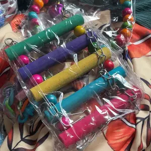 Random Color Parrot Toy, 13pcs/set Bird Chewing Toy Include Bird Swing, Perch, Stand, Bell, Hanging Hammock, Bird Cage Toy Suitable for Parakeet